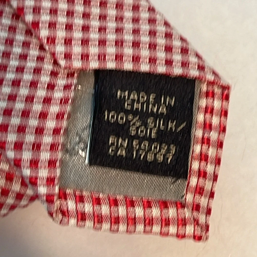 Banana Republic red and white checked tie brand new